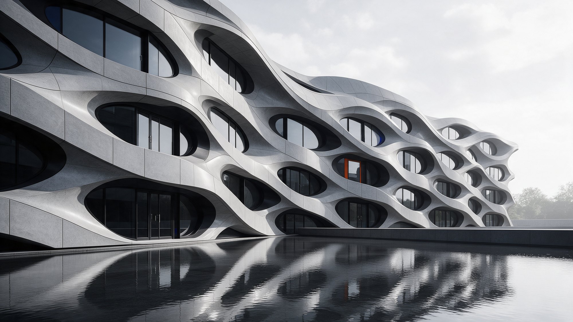 Sculptural architectural facade